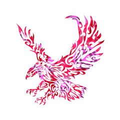 Abstract Red Pink Falcon Bird Vector