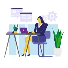 a female employee working on her computer-01