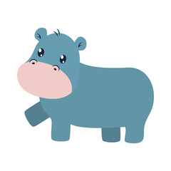 cute hippopotamus icon