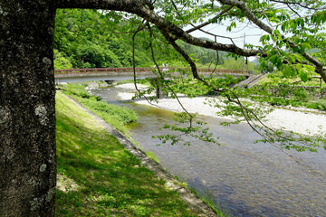 馬瀬川と橋（道の駅パスカル清見）／飛騨大原（岐阜県高山市）