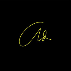 AD a d Initial handwriting creative fashion elegant design logo Sign Symbol template vector icon