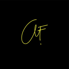 AF a f Initial handwriting creative fashion elegant design logo Sign Symbol template vector icon