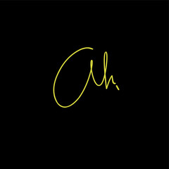 AH a h Initial handwriting creative fashion elegant design logo Sign Symbol template vector icon