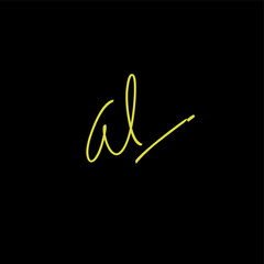 AL a l Initial handwriting creative fashion elegant design logo Sign Symbol template vector icon