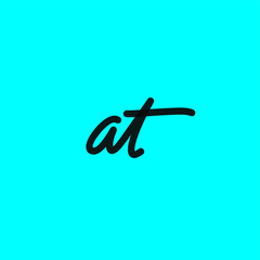 AT a t Initial handwriting creative fashion elegant design logo Sign Symbol template vector icon
