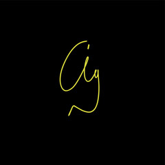 AY a y Initial handwriting creative fashion elegant design logo Sign Symbol template vector icon