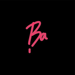 BA b a Initial handwriting creative fashion elegant design logo Sign Symbol template vector icon