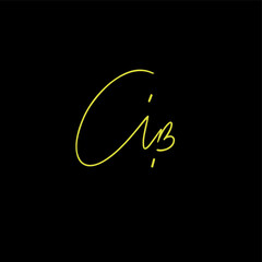 CB c b Initial handwriting creative fashion elegant design logo Sign Symbol template vector icon