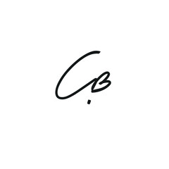 CB c b Initial handwriting creative fashion elegant design logo Sign Symbol template vector icon