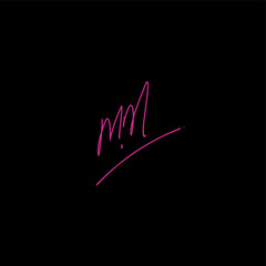 MM m m Initial handwriting creative fashion elegant design logo Sign Symbol template vector icon