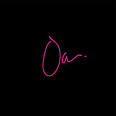 OA o a Initial handwriting creative fashion elegant design logo Sign Symbol template vector icon