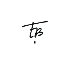 TB t b Initial handwriting creative fashion elegant design logo Sign Symbol template vector icon