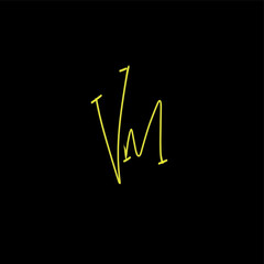 VM v m Initial handwriting creative fashion elegant design logo Sign Symbol template vector icon