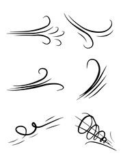 doodle wind  blow, gust design isolated on white background. vector hand drawn illustration