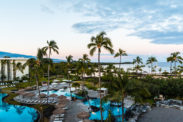 Early Morning at Resort Hotel, Waikoloa Beach, Hawaii, Hawaii, USA