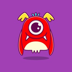 cute monster cartoon doodle design for coloring, backgrounds, stickers, logos, symbol, icons and more