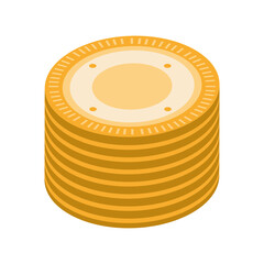 stack coins isometric
