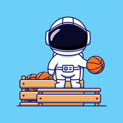 Cute astronaut selling basket ball © Arunika