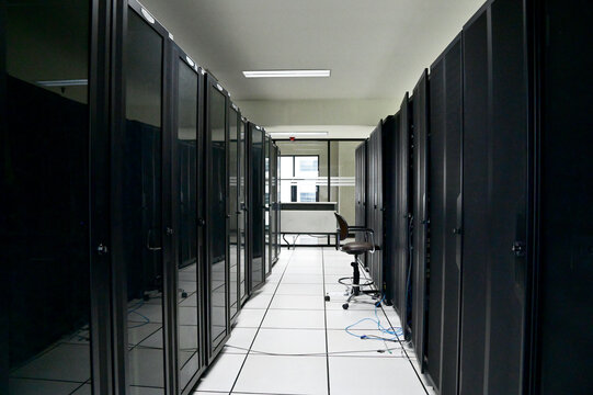 Dedicated server cabinets are placed in the saver room.
