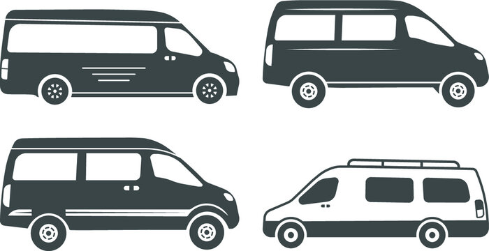 Sprinter Van Sign Symbol Icon Clipart Vector Illustration
