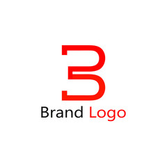 abstract logo letter B in red and orange
