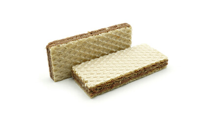 Wafer cream hazelnut chocolate, Isolated on white background