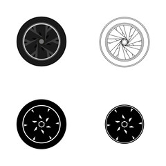 set of car wheel vector on white background - 431090429