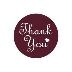 thank you sentence in the brown circle