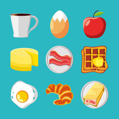 breakfast icon set