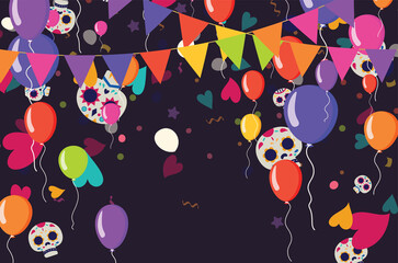 Party Cinco De Mayo background and colorful balloons vector illustration for greeting card, ad, promotion, poster, flier, blog, article