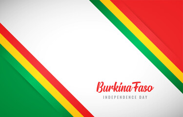 Happy Independence day of Burkina Faso with Creative Burkina Faso national country flag greeting background