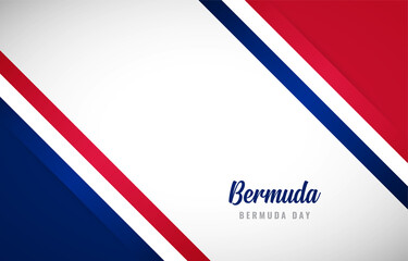 Happy Bermuda day with Creative Bermuda national country flag greeting background