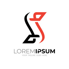 Letter S logo with line design simple, line style