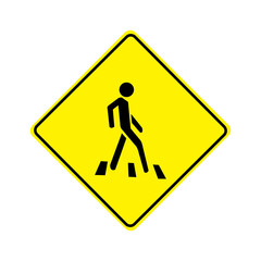 Pedestrian crossing traffic signs vector graphics