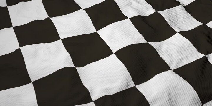 Full frame 3d animation of a Checkered flag waving