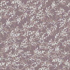 Seamless natural pattern. Branches of trees with leaves are scattered in different directions. Botanical illustration. Design of wallpaper, fabrics, textiles, packaging,  postcards, wedding design.
