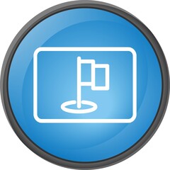 flag icon on blue background, vector