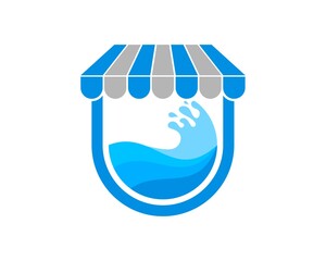 Simple shop with water laundry inside