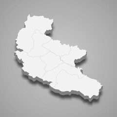 Fototapeta premium 3d isometric map of Kakheti is a region of Georgia