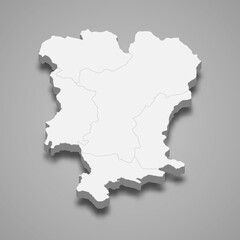 Obraz premium 3d isometric map of Mtskheta-Mtianeti is a region of Georgia