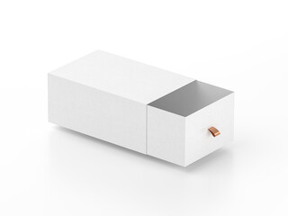 White Box packaging Mockup Half Side View, 3d rendering