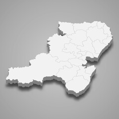 Obraz premium 3d isometric map of Aberdeenshire is a region of Scotland,