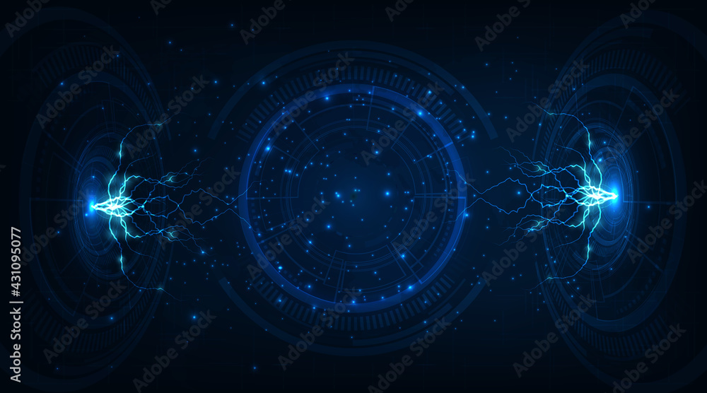 Leinwandbilder  Hi-tech 3d circle design.futuristic digital innovation background vector illustration and Vector internet technology. 