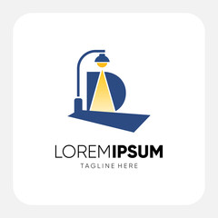 Initial D Letter Street Light Logo Design Vector Graphic