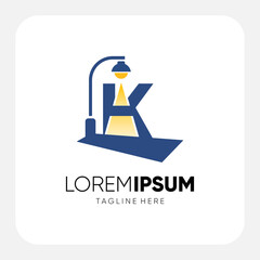 Initial K Letter Street Light Logo Design Vector Graphic