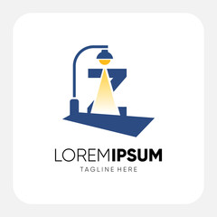 Initial Z Letter Street Light Logo Design Vector Graphic