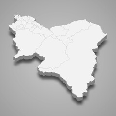 Fototapeta premium 3d isometric map of South Lanarkshire is a region of Scotland,