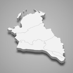 Fototapeta premium 3d isometric map of West Dunbartonshire is a region of Scotland,