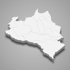 Obraz premium 3d isometric map of Portuguesa is a state of Venezuela,