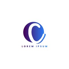 Obraz premium alphabet trendy logo template blue and purple gradient